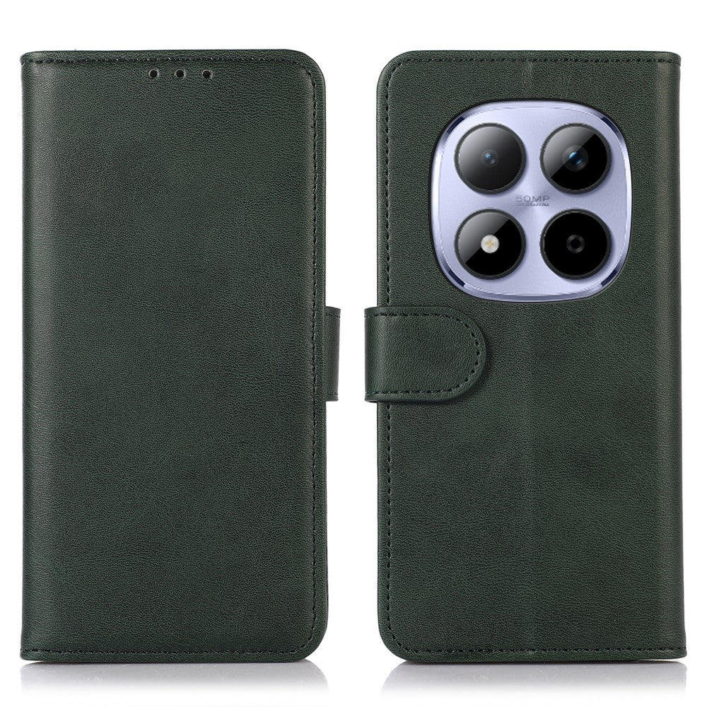 For Xiaomi Redmi Note 15 Pro 5G (Global) Mirror Window Leather Case Textured Protective Cover - Green