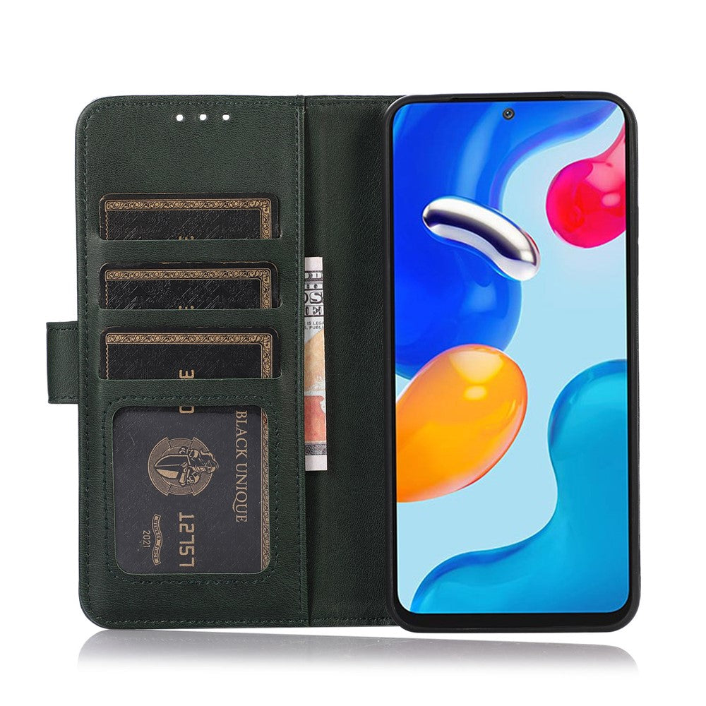 For Xiaomi Redmi Note 15 Pro 5G (Global) Mirror Window Leather Case Textured Protective Cover - Green