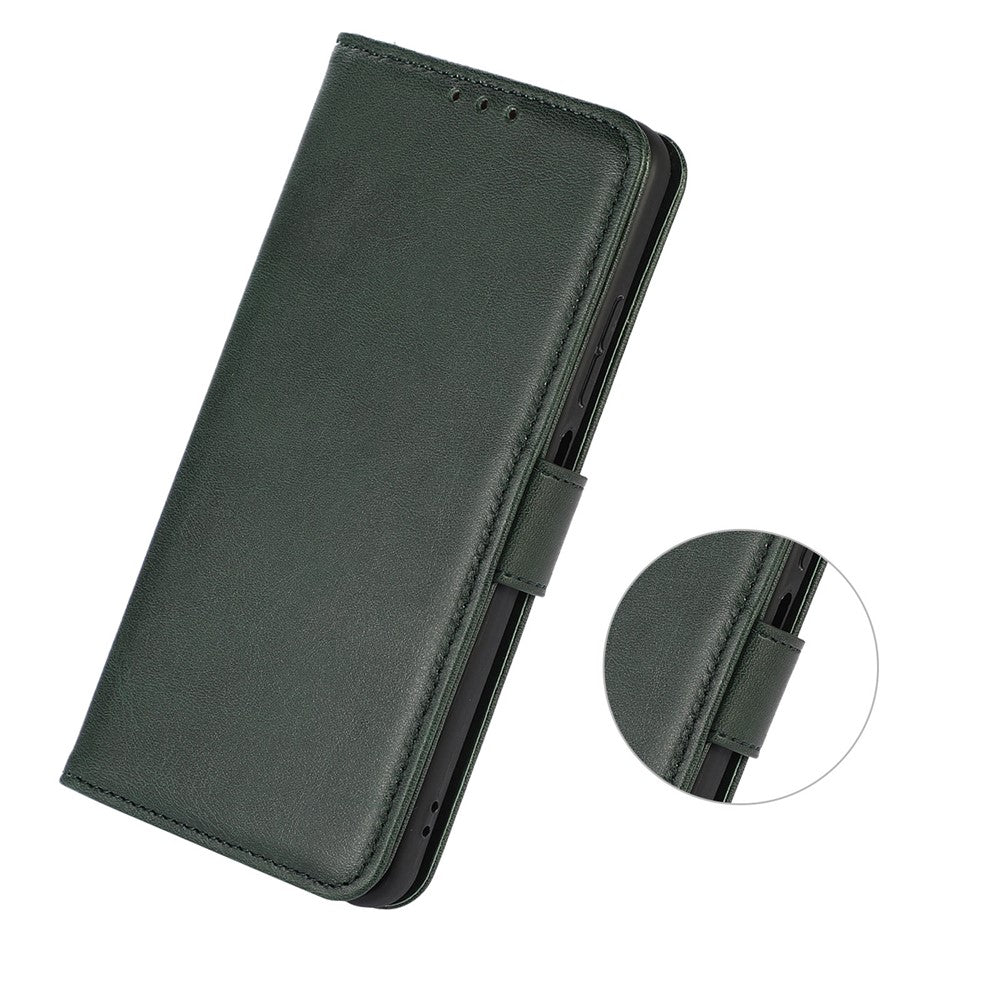 For Xiaomi Redmi Note 15 Pro 5G (Global) Mirror Window Leather Case Textured Protective Cover - Green