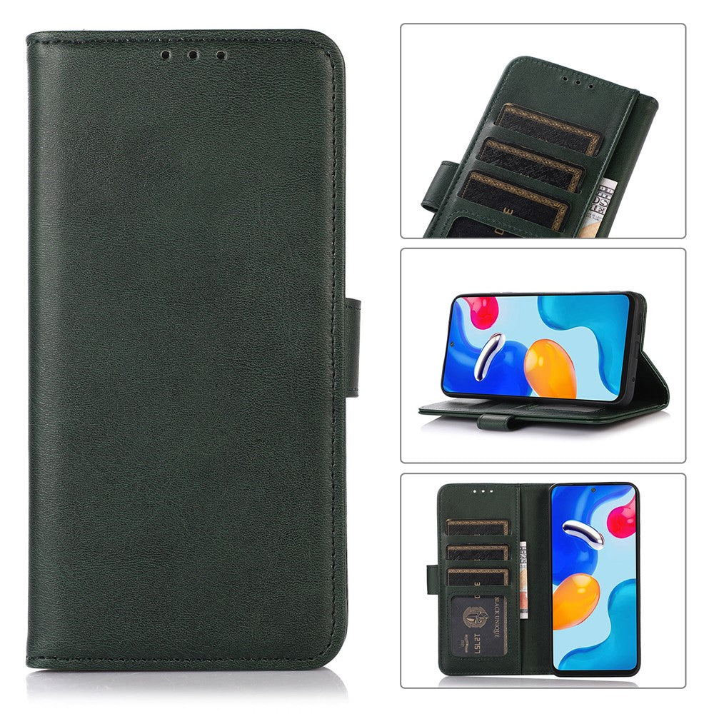 For Xiaomi Redmi Note 15 Pro 5G (Global) Mirror Window Leather Case Textured Protective Cover - Green
