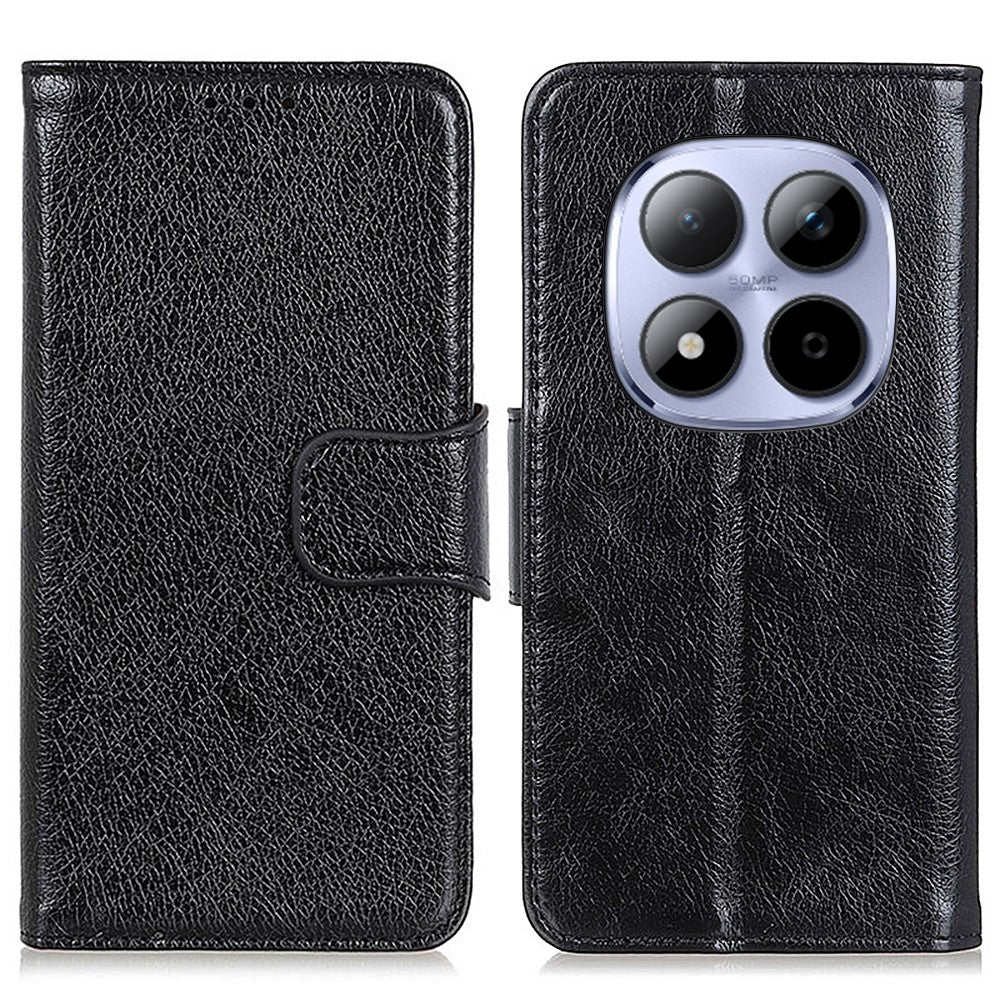 For Xiaomi Redmi Note 15 Pro 5G (Global) Case Nappa Texture Split Leather Wallet Phone Cover - Black