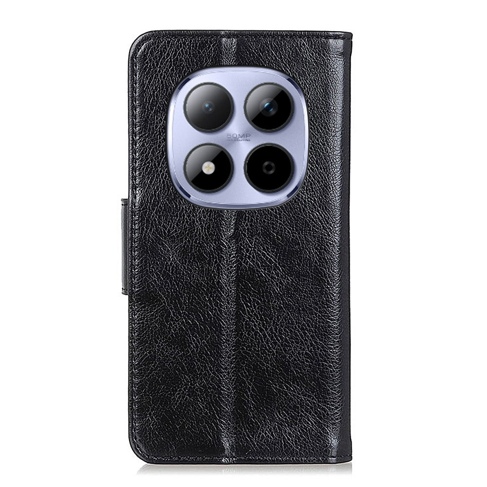 For Xiaomi Redmi Note 15 Pro 5G (Global) Case Nappa Texture Split Leather Wallet Phone Cover - Black