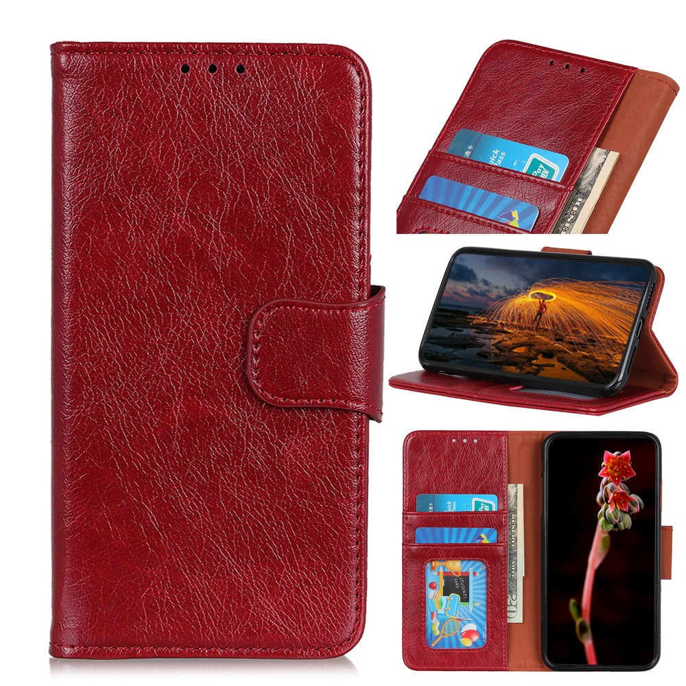 For Xiaomi Redmi Note 15 Pro 5G (Global) Case Nappa Texture Split Leather Wallet Phone Cover - Red