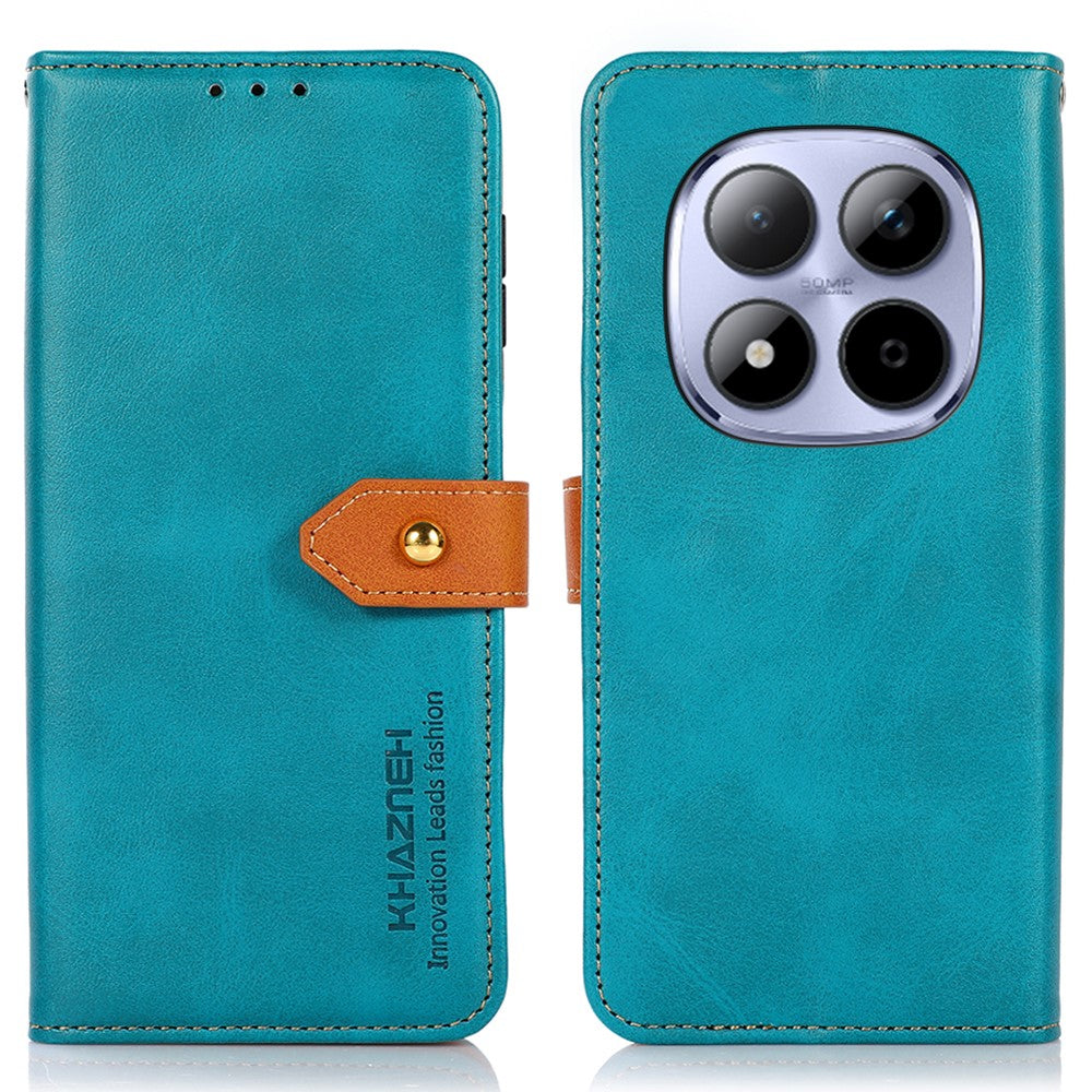 KHAZNEH For Xiaomi Redmi Note 15 Pro 5G (Global) Wallet Phone Case Stand Leather Flip Cover - Blue