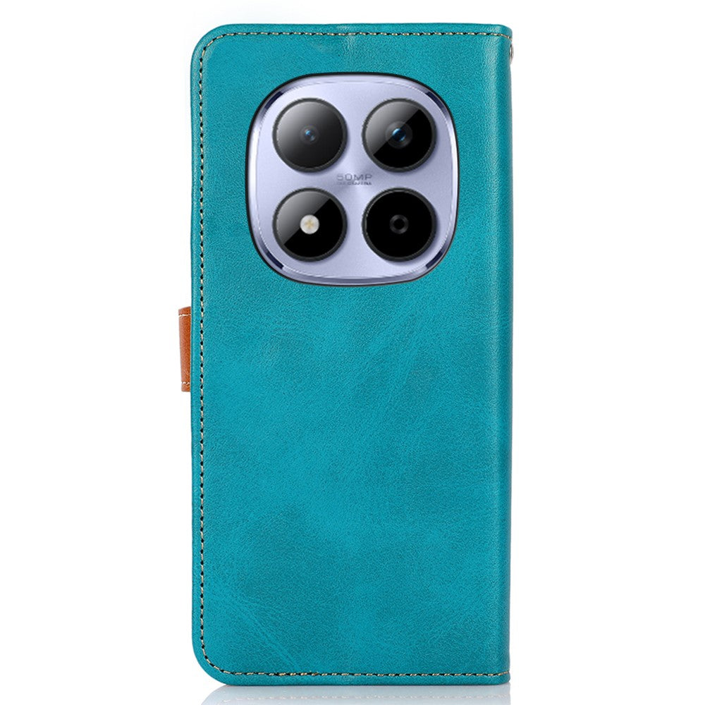 KHAZNEH For Xiaomi Redmi Note 15 Pro 5G (Global) Wallet Phone Case Stand Leather Flip Cover - Blue