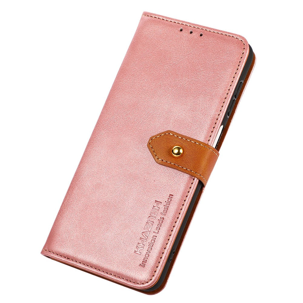 KHAZNEH For Xiaomi Redmi Note 15 Pro 5G (Global) Wallet Phone Case Stand Leather Flip Cover - Rose Gold