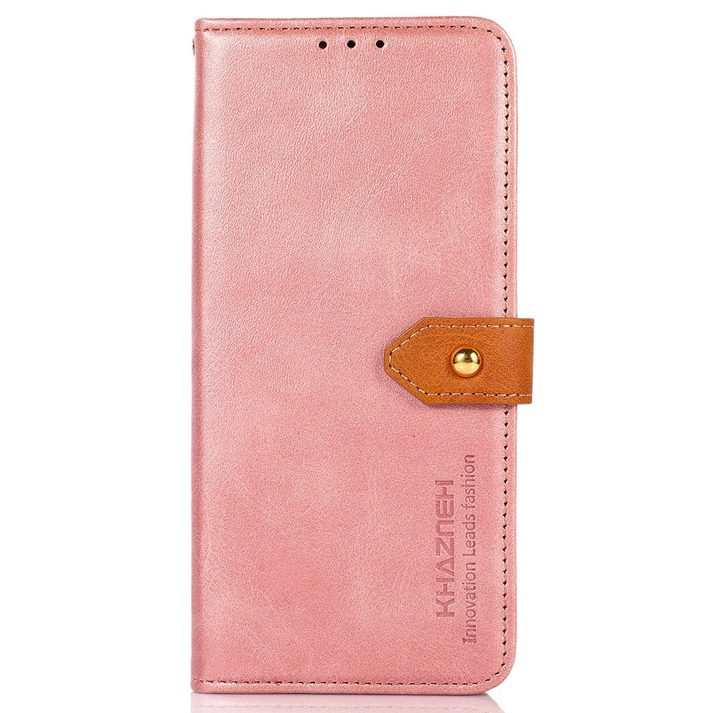 KHAZNEH For Xiaomi Redmi Note 15 Pro 5G (Global) Wallet Phone Case Stand Leather Flip Cover - Rose Gold