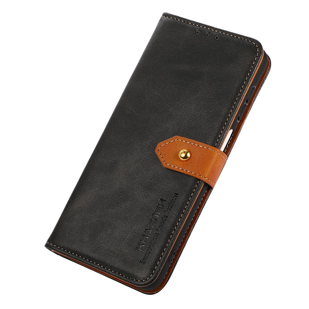 KHAZNEH For Xiaomi Redmi Note 15 Pro 5G (Global) Wallet Phone Case Stand Leather Flip Cover - Black