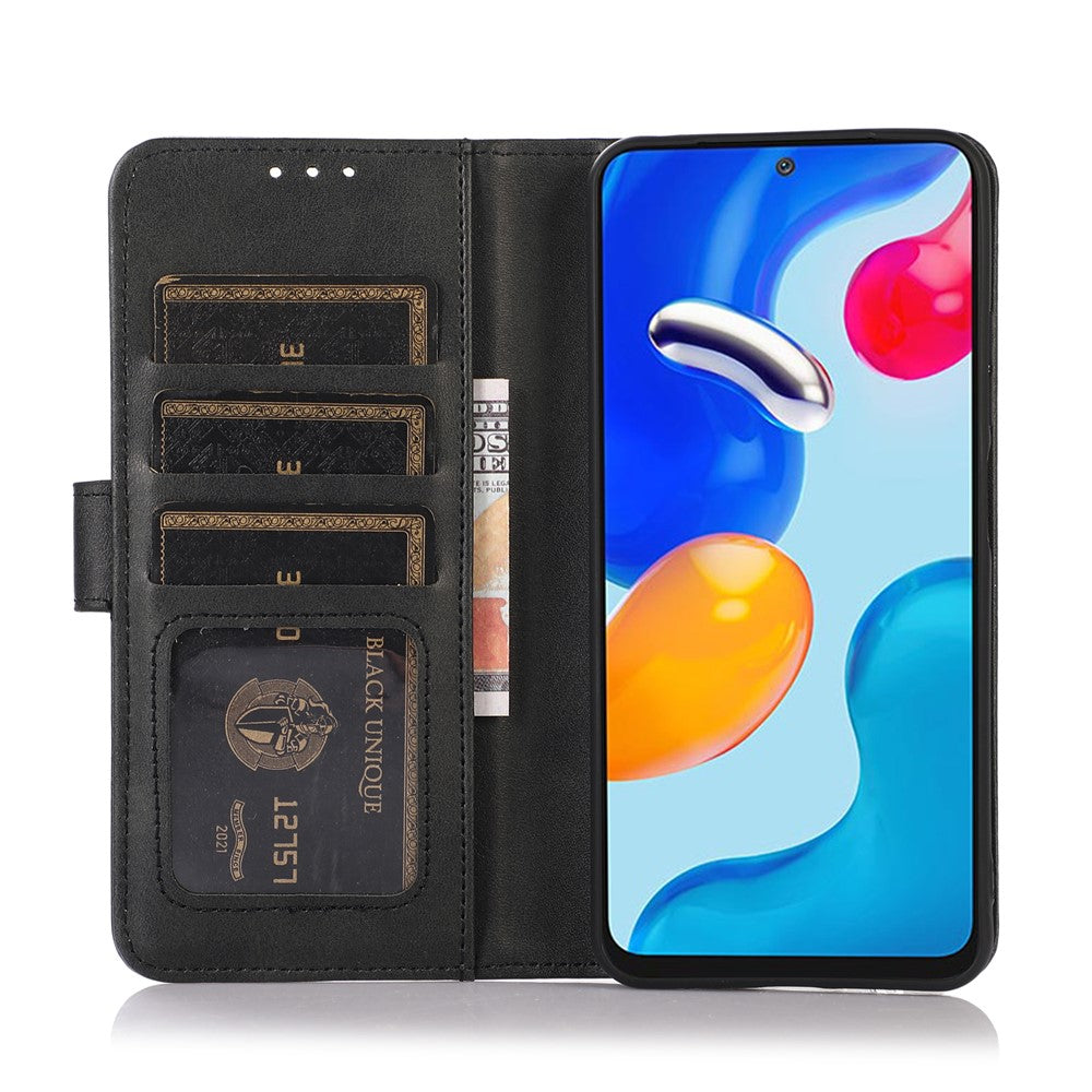 For Xiaomi Poco M8 Pro 5G / Redmi Note 15 Pro+ 5G (Global) Case Cowhide Texture Leather Wallet Phone Cover with Stand - Black