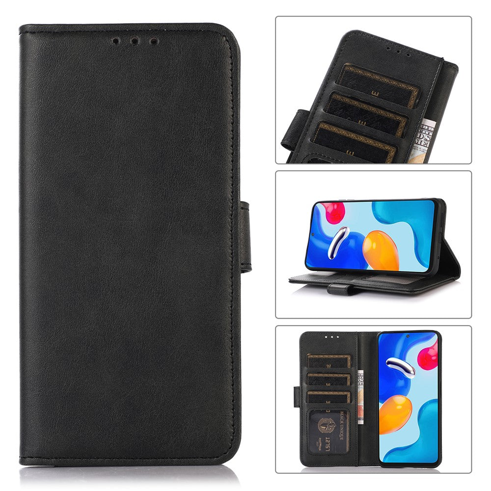 For Xiaomi Poco M8 Pro 5G / Redmi Note 15 Pro+ 5G (Global) Case Cowhide Texture Leather Wallet Phone Cover with Stand - Black