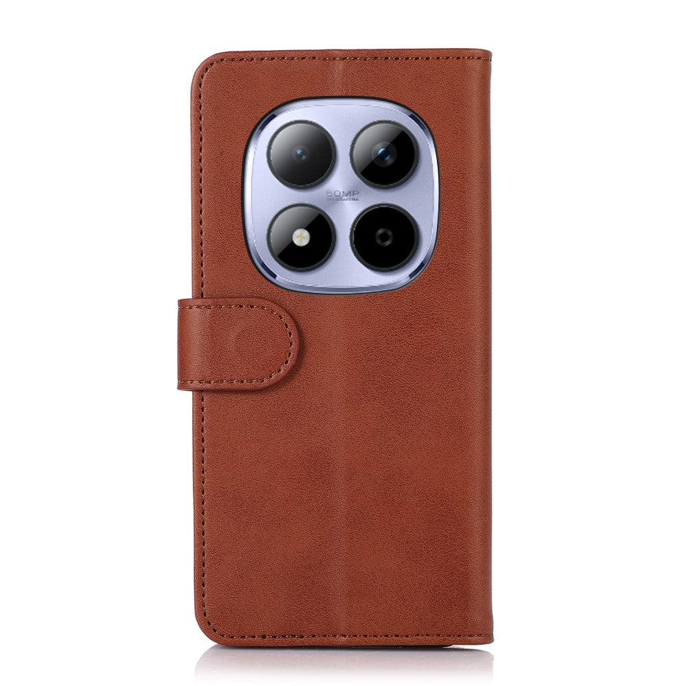 For Xiaomi Poco M8 Pro 5G / Redmi Note 15 Pro+ 5G (Global) Case Cowhide Texture Leather Wallet Phone Cover with Stand - Brown