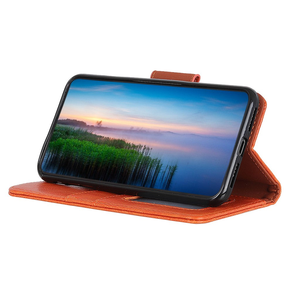 For Xiaomi Poco M8 Pro 5G / Redmi Note 15 Pro+ 5G (Global) Case Nappa Texture Split Leather Wallet Phone Cover - Orange