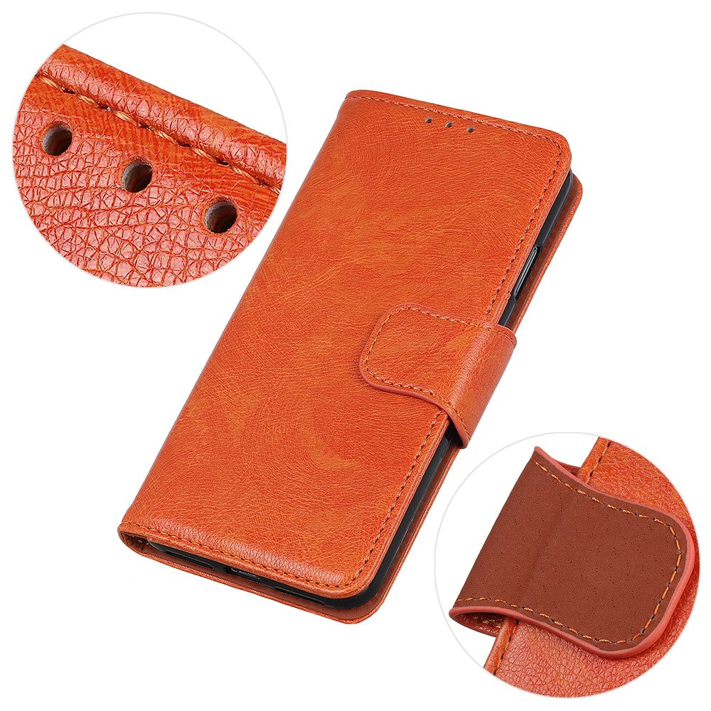 For Xiaomi Poco M8 Pro 5G / Redmi Note 15 Pro+ 5G (Global) Case Nappa Texture Split Leather Wallet Phone Cover - Orange