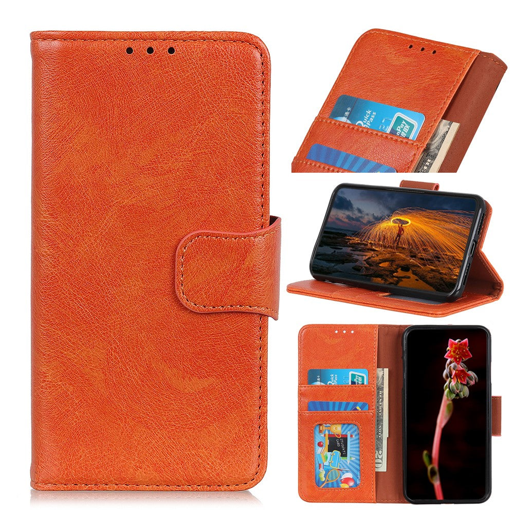 For Xiaomi Poco M8 Pro 5G / Redmi Note 15 Pro+ 5G (Global) Case Nappa Texture Split Leather Wallet Phone Cover - Orange