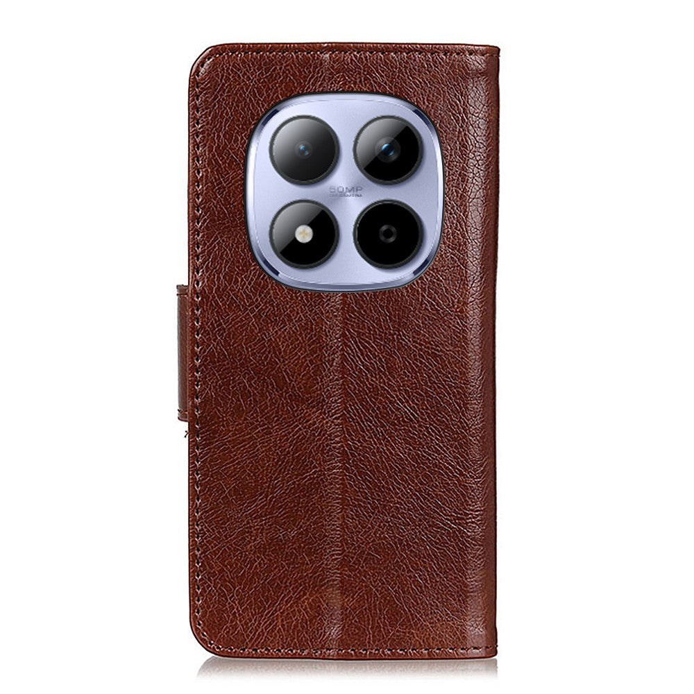 For Xiaomi Poco M8 Pro 5G / Redmi Note 15 Pro+ 5G (Global) Case Nappa Texture Split Leather Wallet Phone Cover - Brown