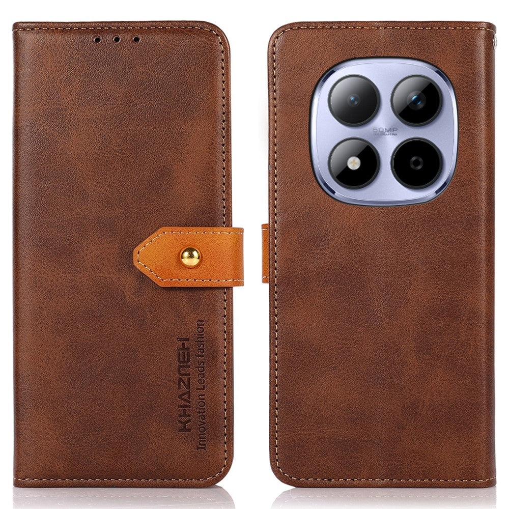 KHAZNEH For Xiaomi Poco M8 Pro 5G / Redmi Note 15 Pro+ 5G (Global) Wallet Phone Case Stand Leather Flip Cover - Brown