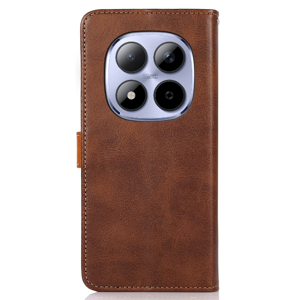 KHAZNEH For Xiaomi Poco M8 Pro 5G / Redmi Note 15 Pro+ 5G (Global) Wallet Phone Case Stand Leather Flip Cover - Brown