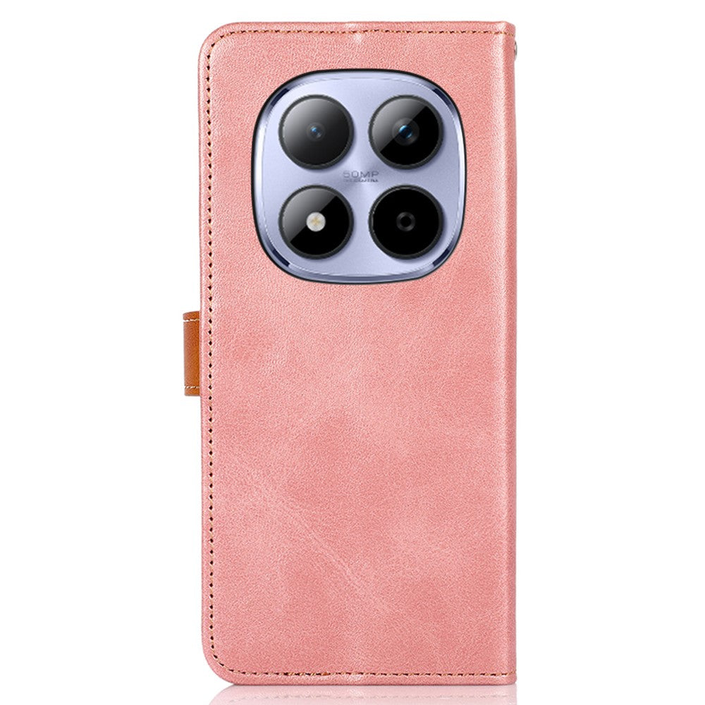 KHAZNEH For Xiaomi Poco M8 Pro 5G / Redmi Note 15 Pro+ 5G (Global) Wallet Phone Case Stand Leather Flip Cover - Rose Gold