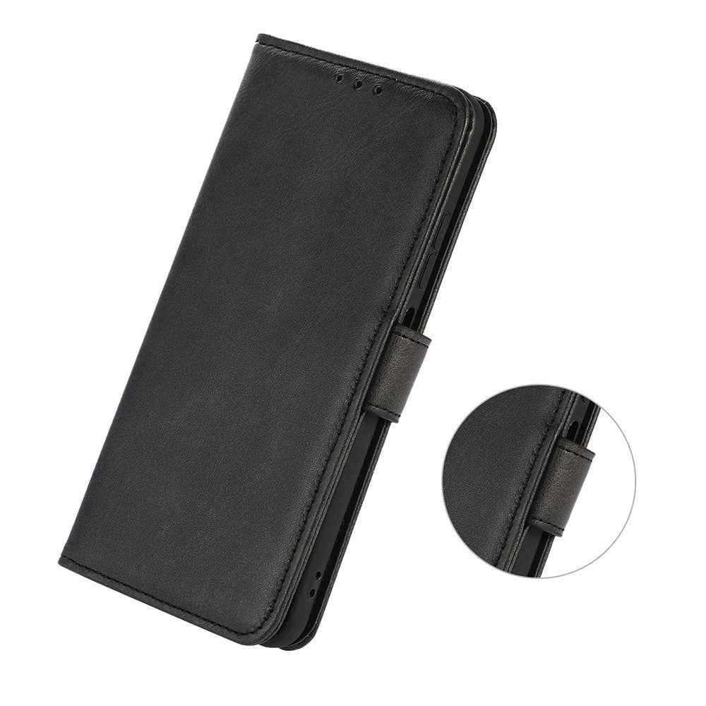 For Xiaomi 17 Pro Case Cowhide Texture Leather Wallet Phone Cover with Stand - Black