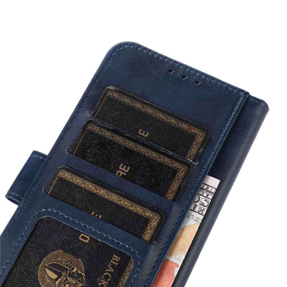 For Xiaomi 17 Pro Case Cowhide Texture Leather Wallet Phone Cover with Stand - Blue