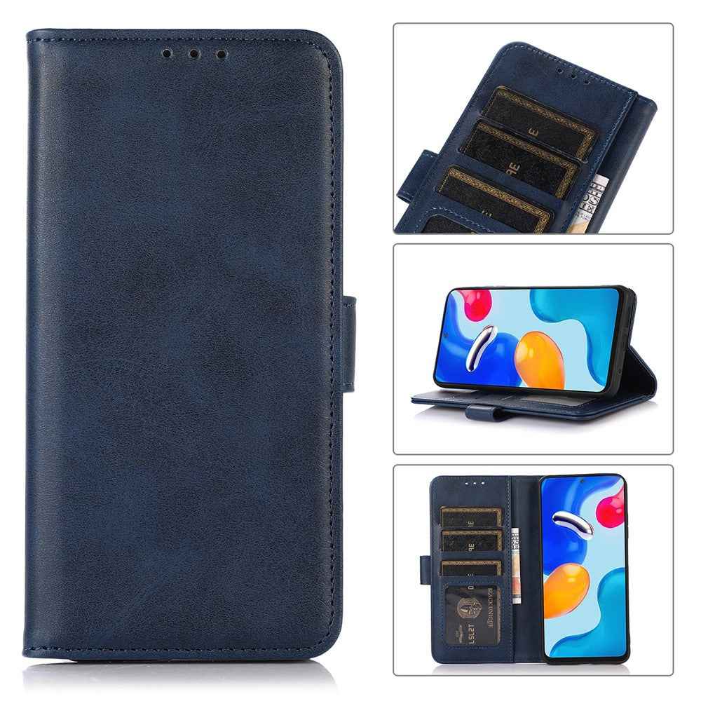 For Xiaomi 17 Pro Case Cowhide Texture Leather Wallet Phone Cover with Stand - Blue