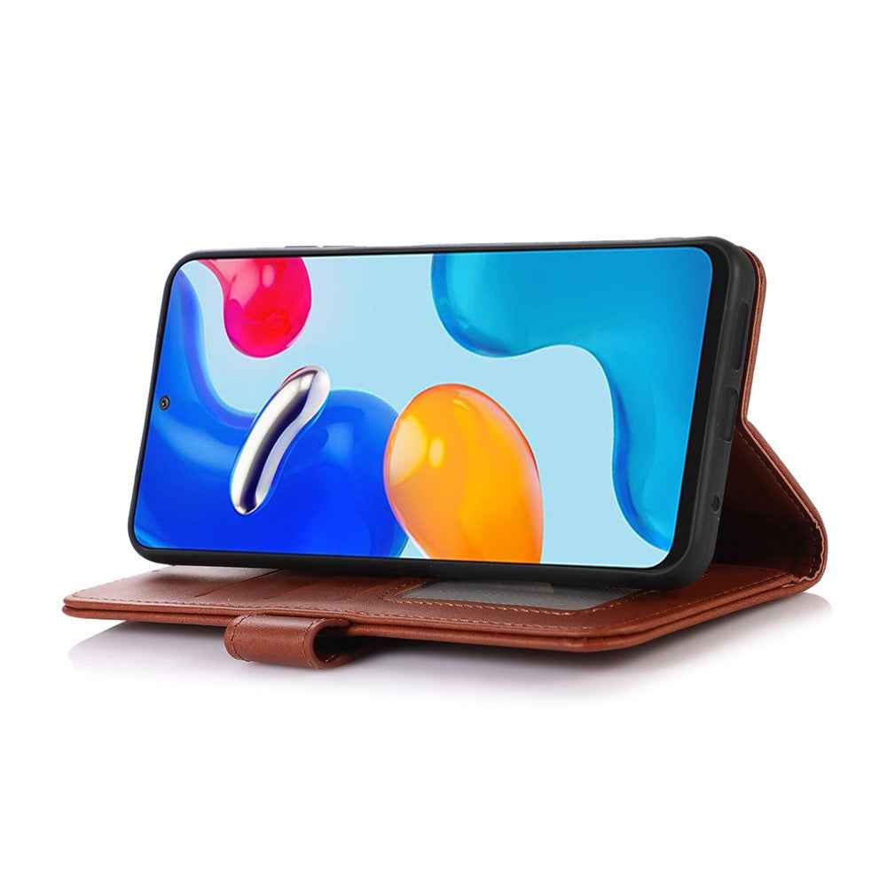 For Xiaomi 17 Pro Case Cowhide Texture Leather Wallet Phone Cover with Stand - Brown