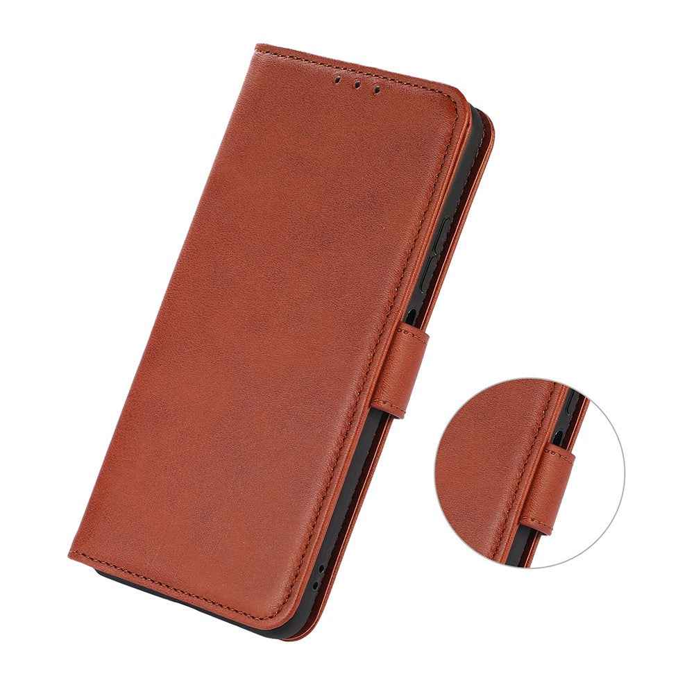For Xiaomi 17 Pro Case Cowhide Texture Leather Wallet Phone Cover with Stand - Brown