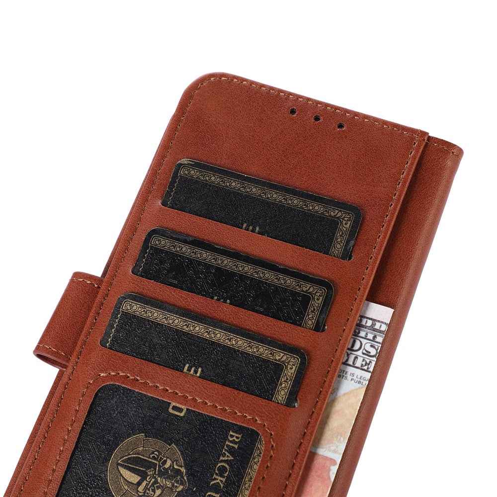 For Xiaomi 17 Pro Case Cowhide Texture Leather Wallet Phone Cover with Stand - Brown