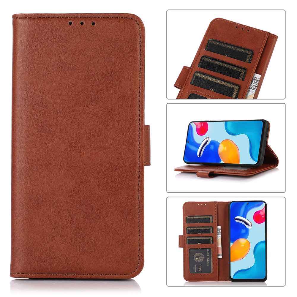 For Xiaomi 17 Pro Case Cowhide Texture Leather Wallet Phone Cover with Stand - Brown