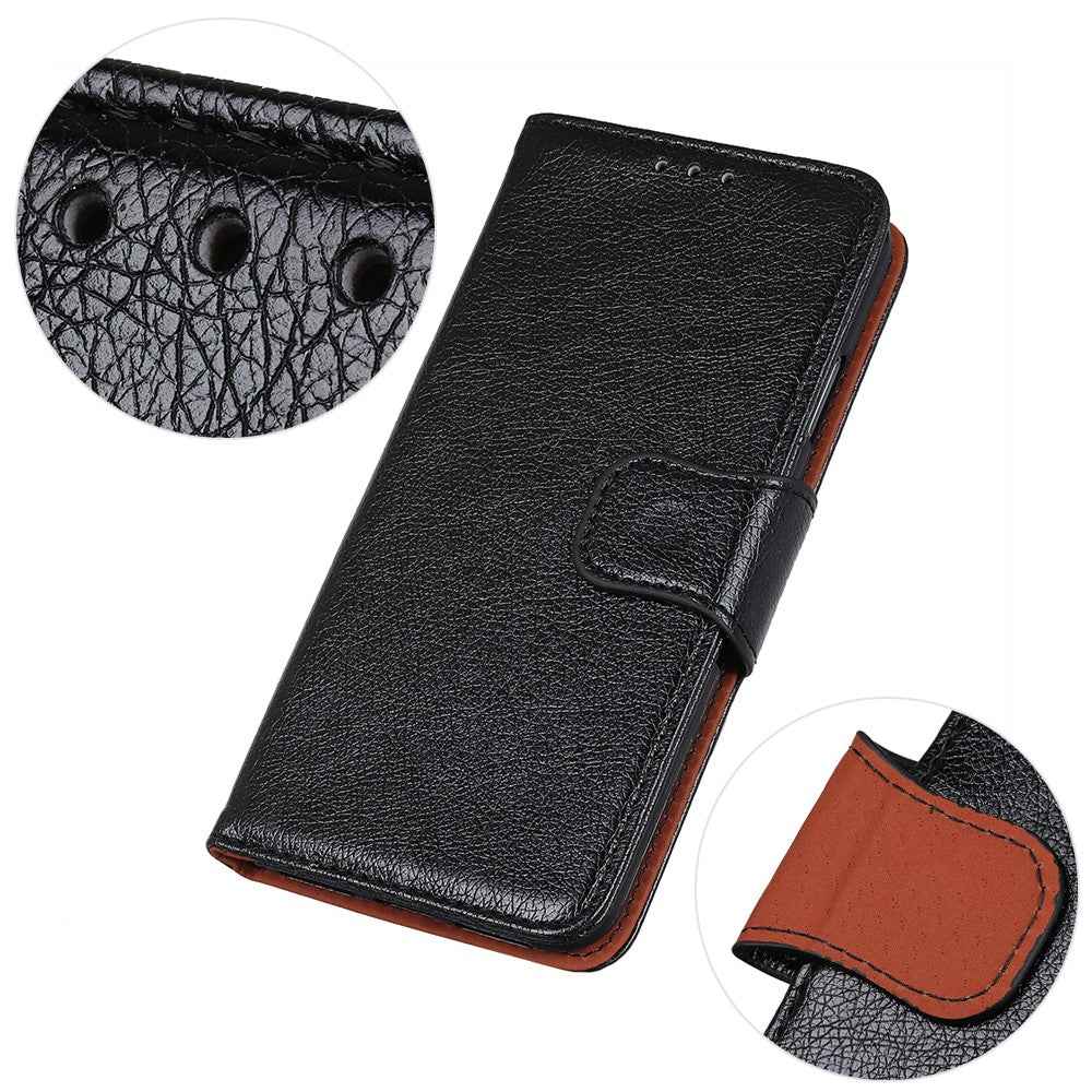 For Xiaomi 17 Pro Case Nappa Texture Split Leather Wallet Phone Cover - Black
