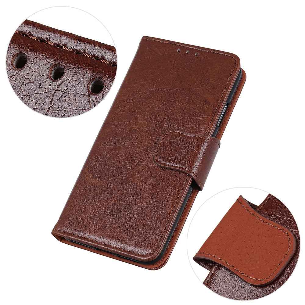 For Xiaomi 17 Pro Case Nappa Texture Split Leather Wallet Phone Cover - Brown