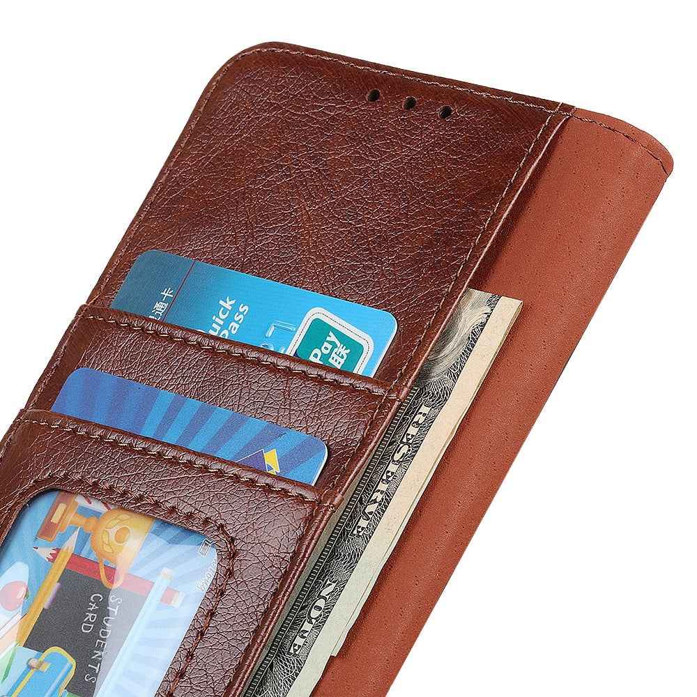 For Xiaomi 17 Pro Case Nappa Texture Split Leather Wallet Phone Cover - Brown