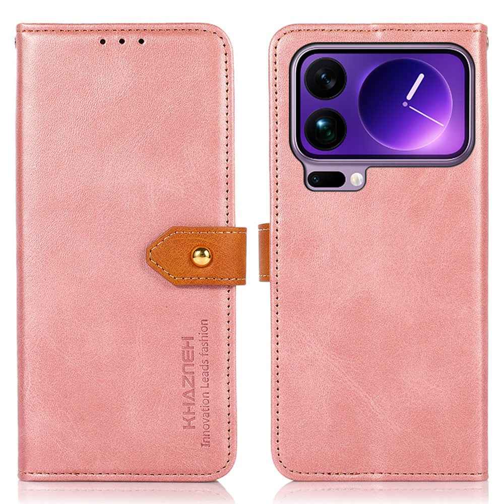 KHAZNEH For Xiaomi 17 Pro Wallet Phone Case Stand Leather Flip Cover - Rose Gold