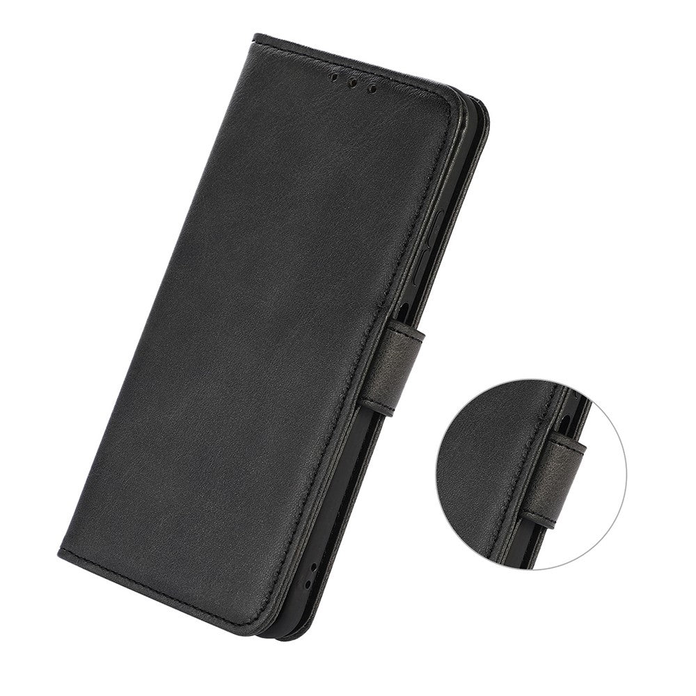 For Xiaomi 17 Pro Max Case Cowhide Texture Leather Wallet Phone Cover with Stand - Black