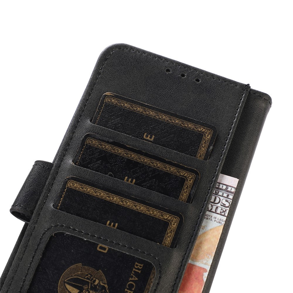 For Xiaomi 17 Pro Max Case Cowhide Texture Leather Wallet Phone Cover with Stand - Black