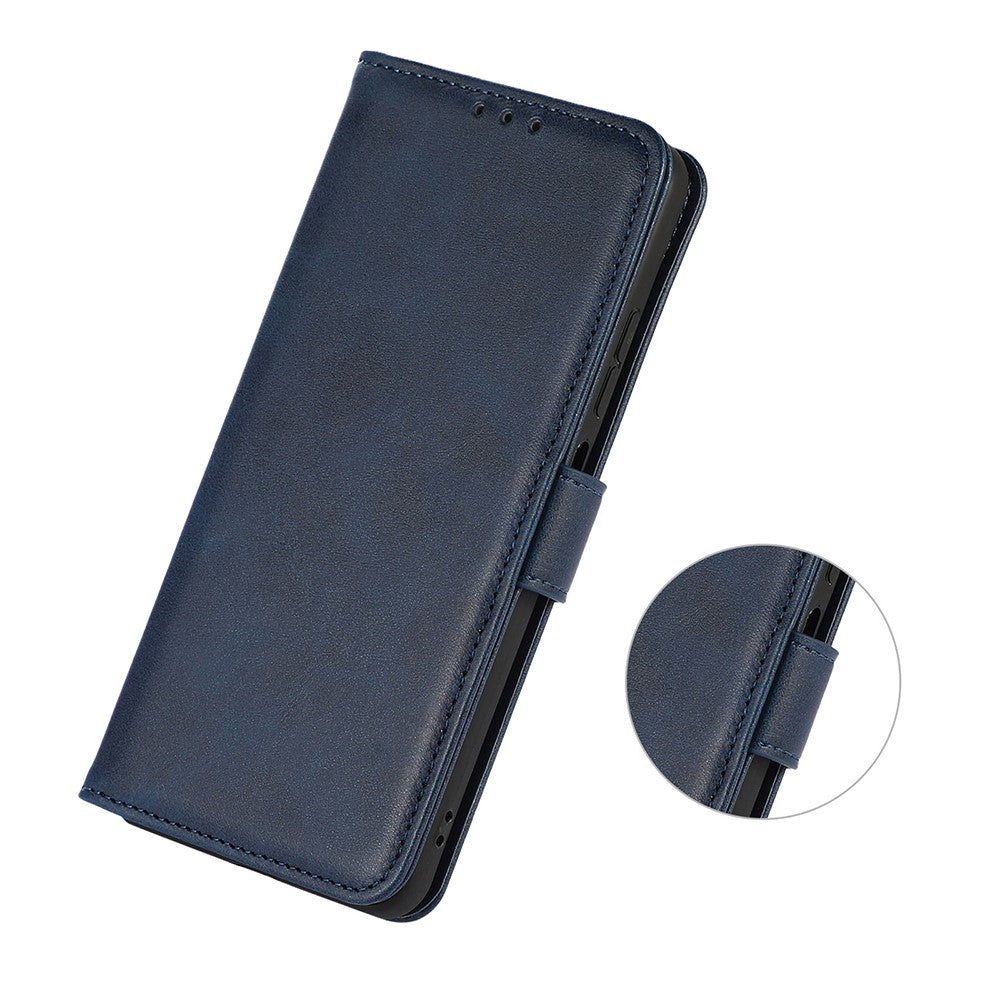 For Xiaomi 17 Pro Max Case Cowhide Texture Leather Wallet Phone Cover with Stand - Blue