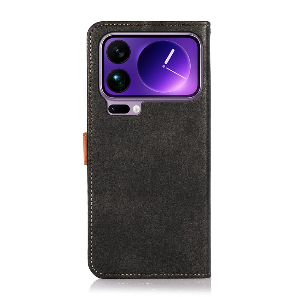 KHAZNEH For Xiaomi 17 Pro Max Wallet Phone Case Stand Leather Flip Cover - Black