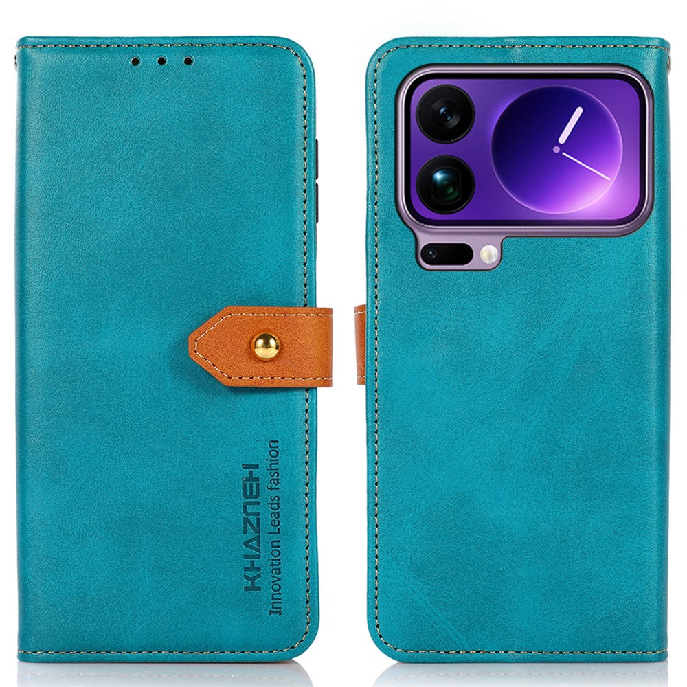 KHAZNEH For Xiaomi 17 Pro Max Wallet Phone Case Stand Leather Flip Cover - Blue