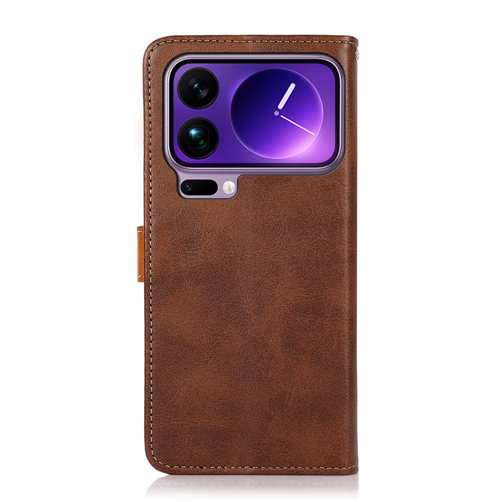 KHAZNEH For Xiaomi 17 Pro Max Wallet Phone Case Stand Leather Flip Cover - Brown