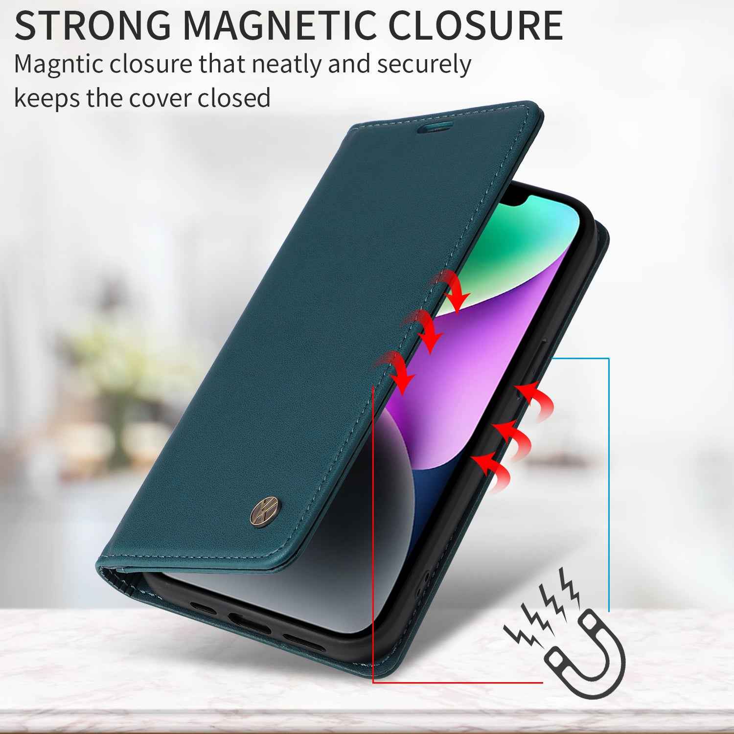 For Xiaomi 17 Pro Phone Cases YIKATU Magnetic Closure PU Leather Mobile Cover - Green