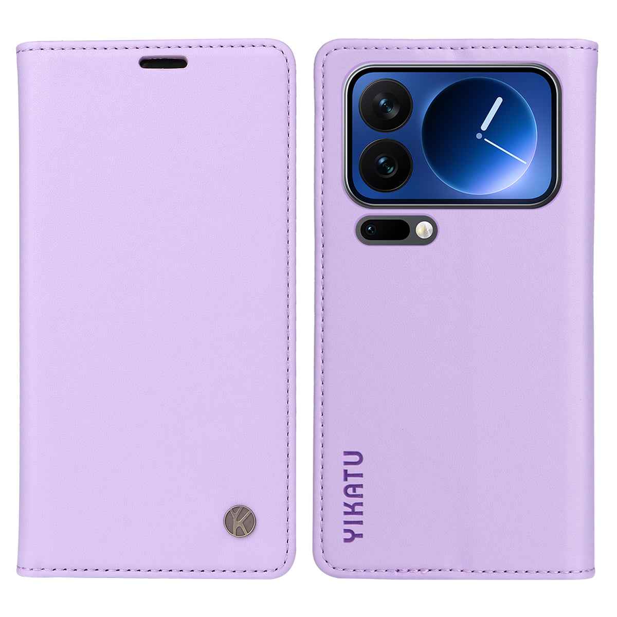 For Xiaomi 17 Pro Phone Cases YIKATU Magnetic Closure PU Leather Mobile Cover -  Light Purple
