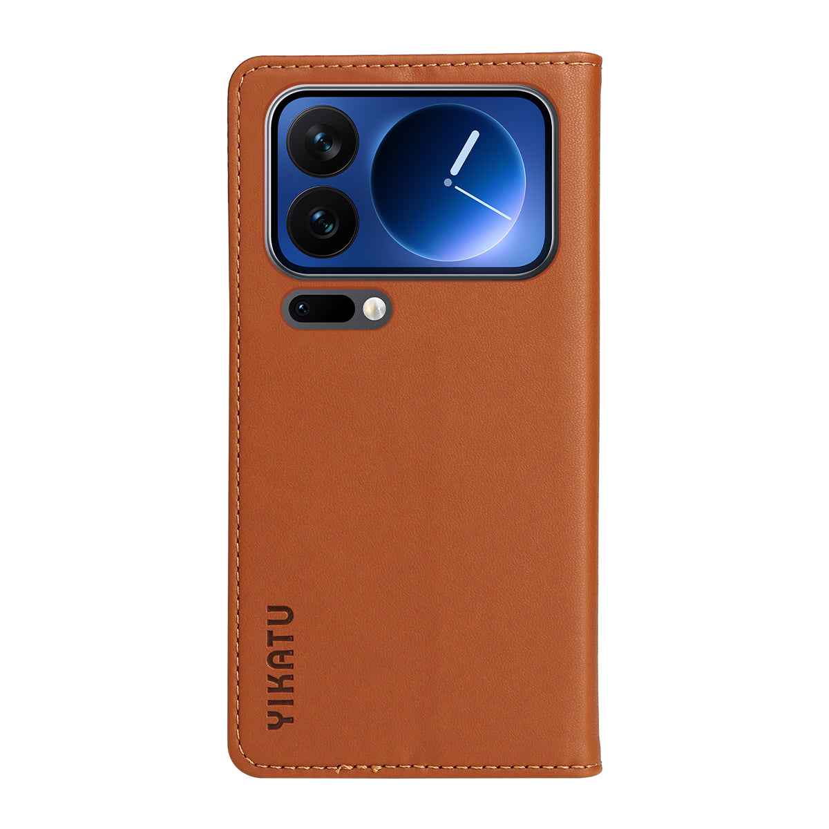 For Xiaomi 17 Pro Phone Cases YIKATU Magnetic Closure PU Leather Mobile Cover - Brown