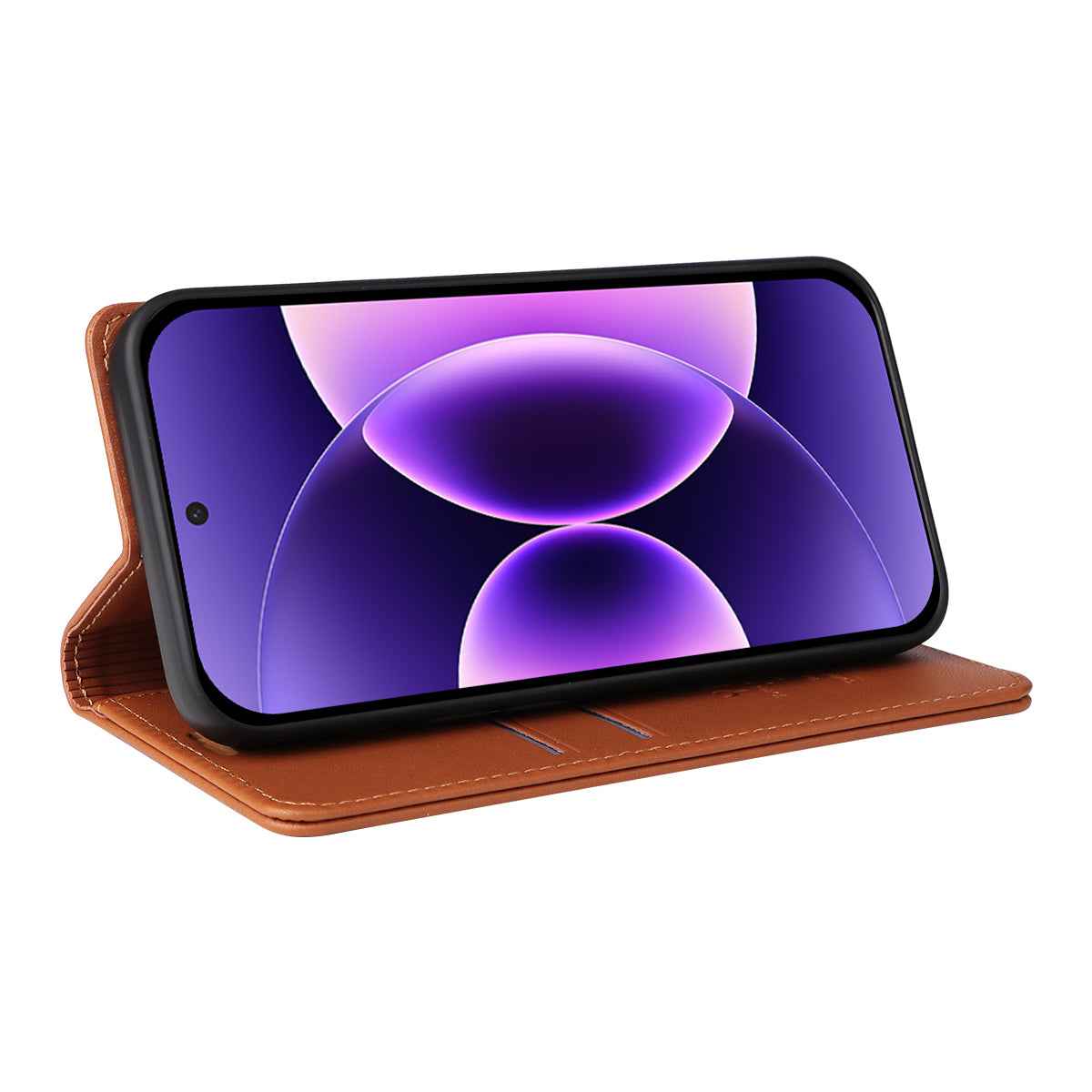 For Xiaomi 17 Pro Phone Cases YIKATU Magnetic Closure PU Leather Mobile Cover - Brown