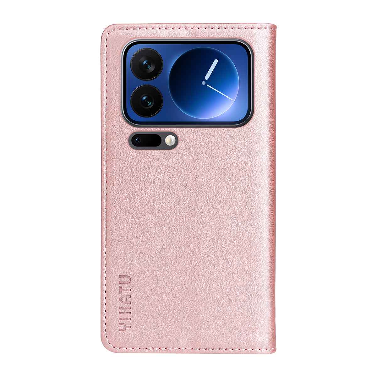 For Xiaomi 17 Pro Phone Cases YIKATU Magnetic Closure PU Leather Mobile Cover -  Rose Gold
