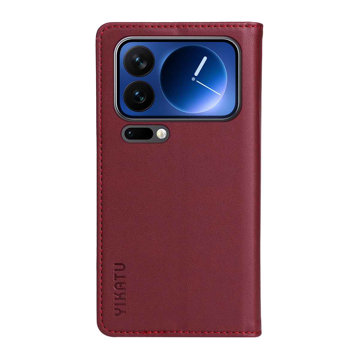 For Xiaomi 17 Pro Phone Cases YIKATU Magnetic Closure PU Leather Mobile Cover - Wine Red