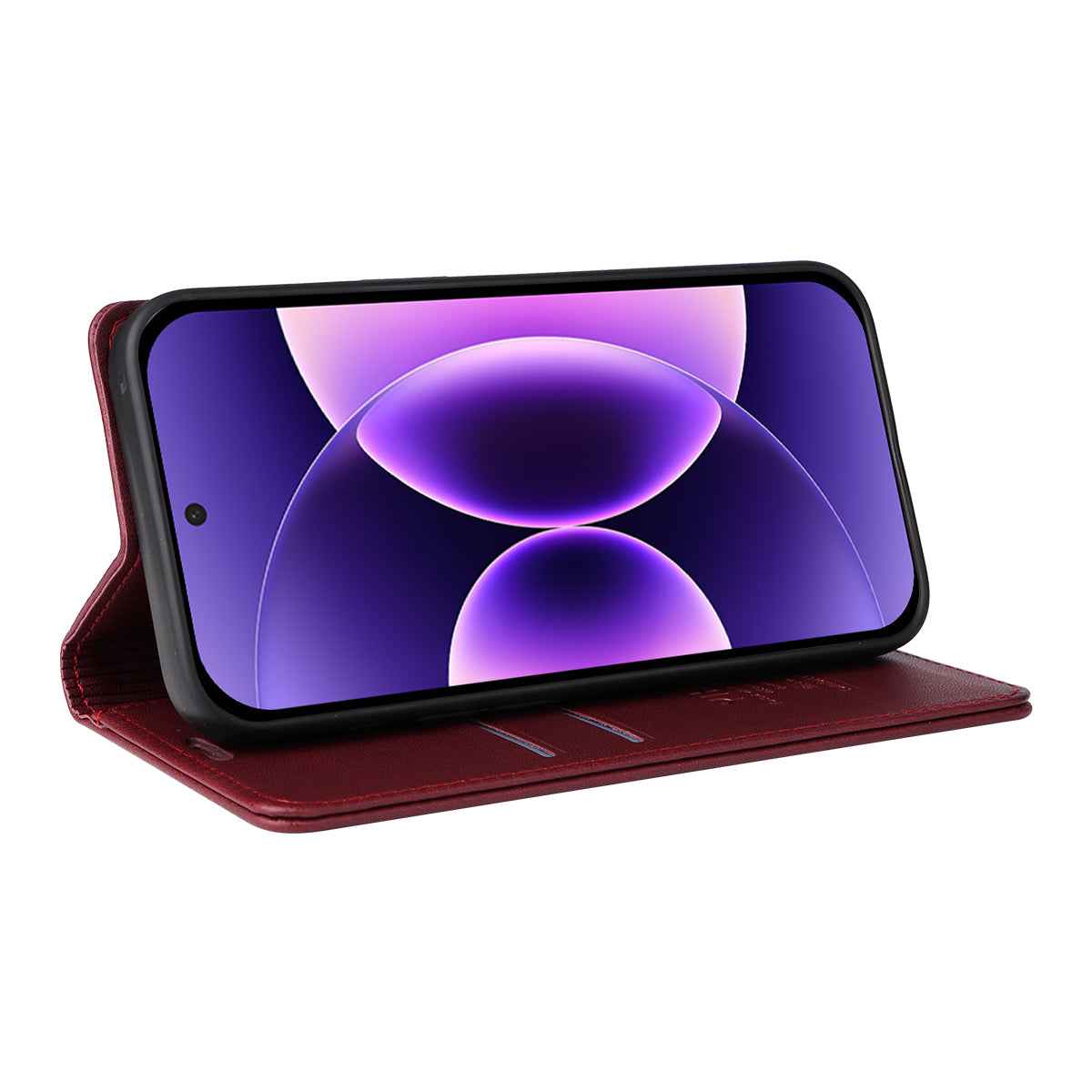 For Xiaomi 17 Pro Phone Cases YIKATU Magnetic Closure PU Leather Mobile Cover - Wine Red