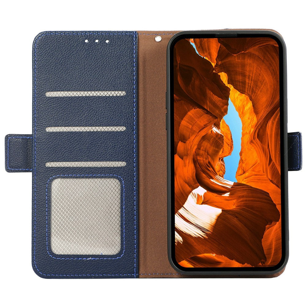 ABEEL-For-Samsung-Galaxy-S26-Edge-Case-Litchi-Texture-Leather-RFID-Blocking-Phone-Cover-Blue