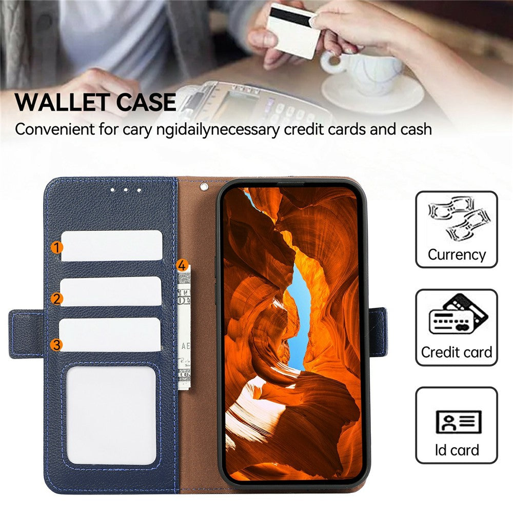 ABEEL-For-Samsung-Galaxy-S26-Edge-Case-Litchi-Texture-Leather-RFID-Blocking-Phone-Cover-Blue