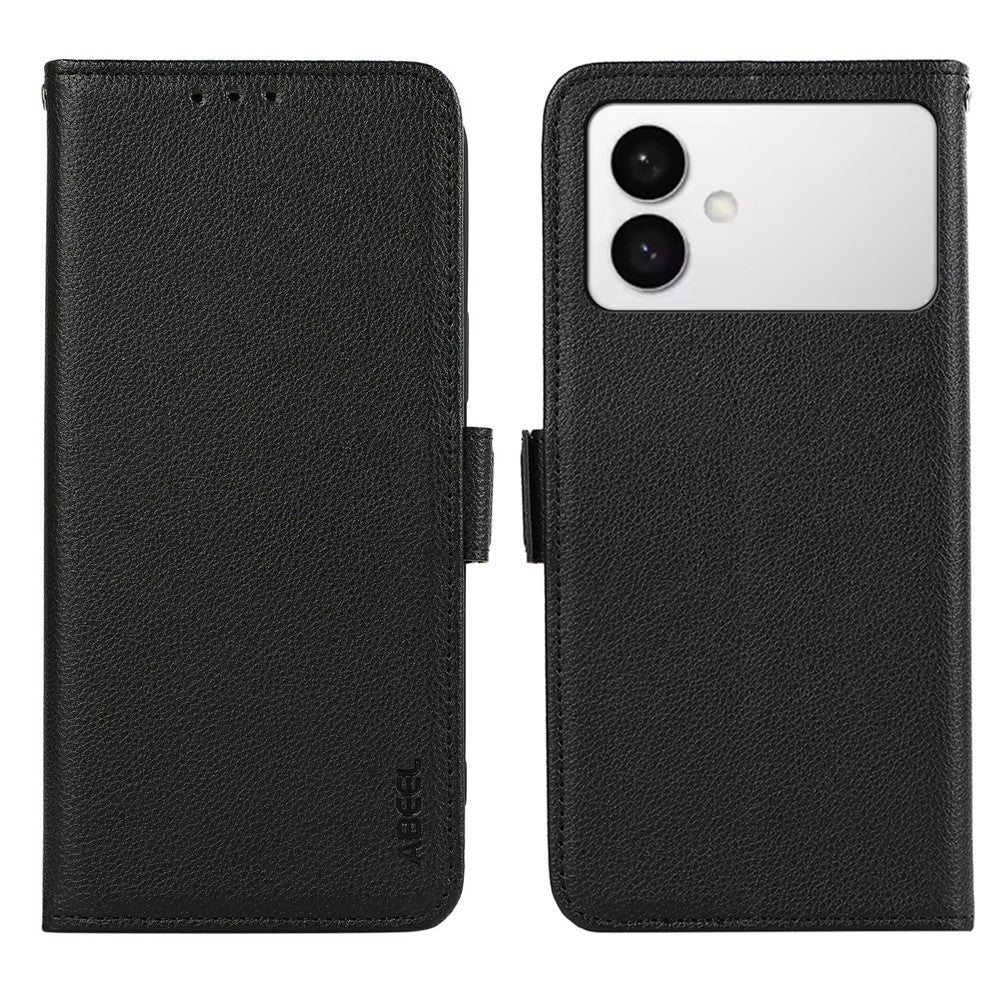ABEEL-For-Samsung-Galaxy-S26-Edge-Case-Litchi-Texture-Leather-RFID-Blocking-Phone-Cover-Black