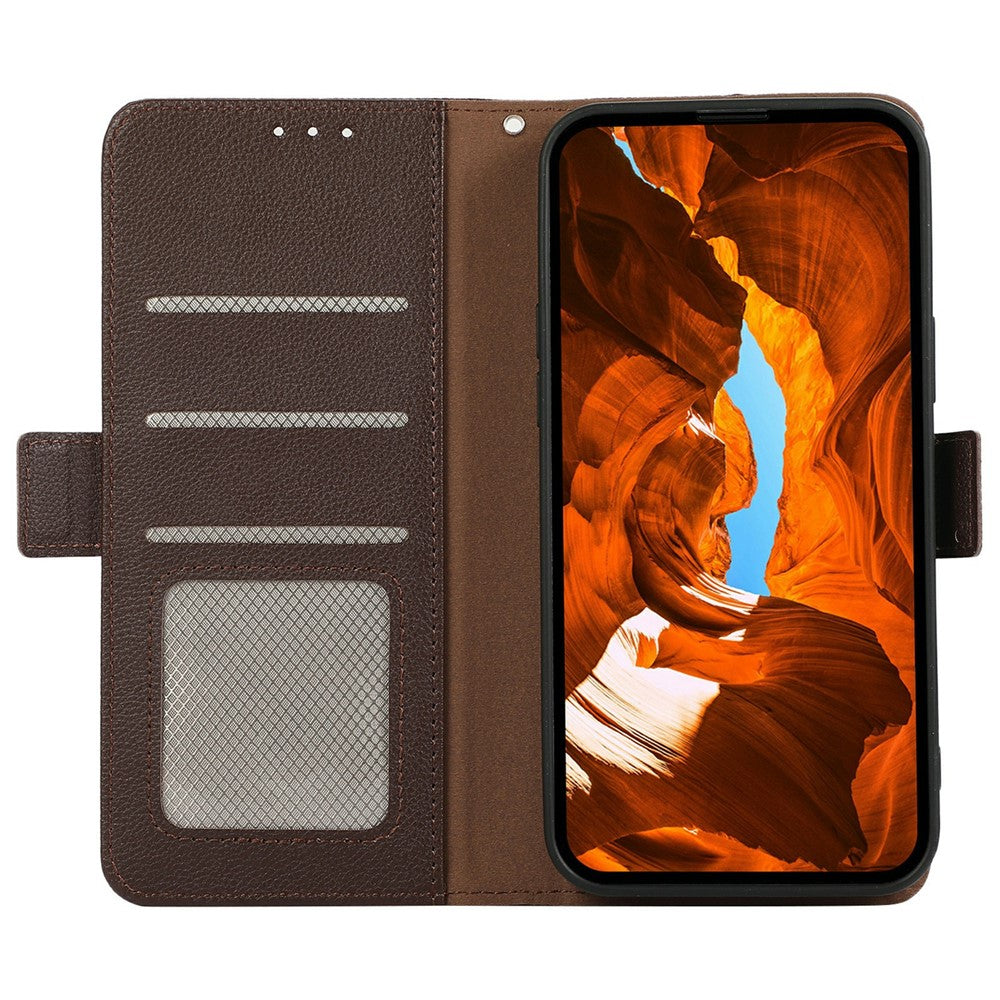 ABEEL-For-Samsung-Galaxy-S26-Edge-Case-Litchi-Texture-Leather-RFID-Blocking-Phone-Cover-Brown